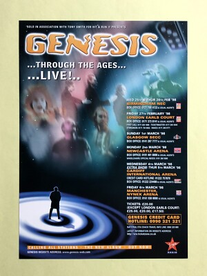 Genesis 'Calling All Stations' 1998 UK-Tournee A5 Werbeflyer