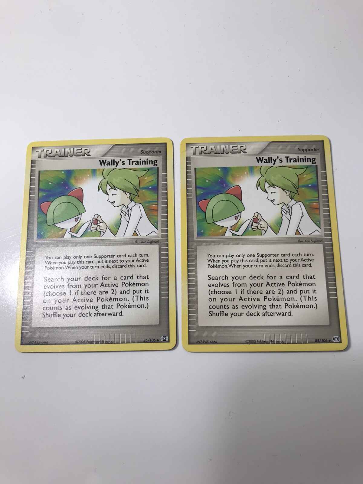 2 X Wally's Training 85/106 EX Emerald - Uncommon Pokemon Card - Non-Holo NM