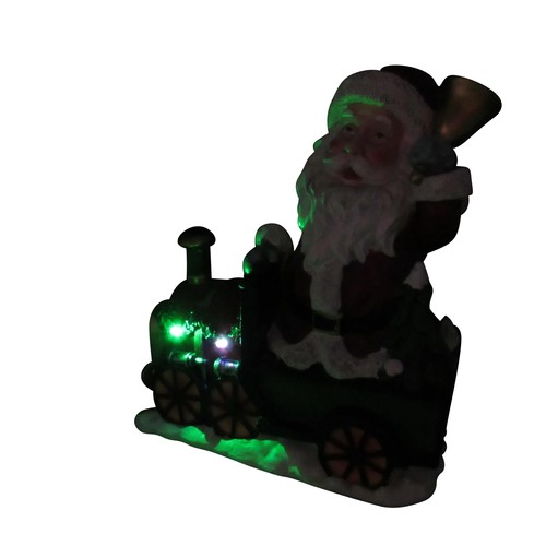 Christmas Light Up Santa Train Figurine (Xmas LED Decoration Ornament) - Picture 7 of 7