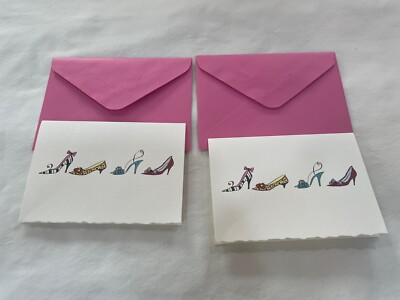 2 Papyrus Cards Shoes Blank Note Card Unused With Envelope