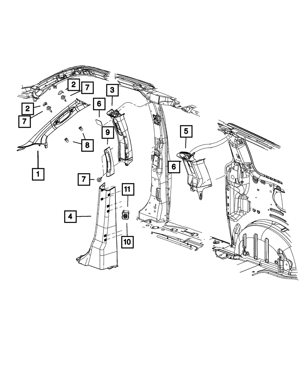 Genuine Mopar Left B Pillar Lower Trim Panel ZR29ES3AC