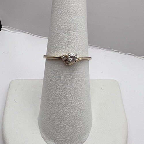 Diamond Ring Promise 14k Gold Dainty Center Round Brilliant Magic-Glo  Size