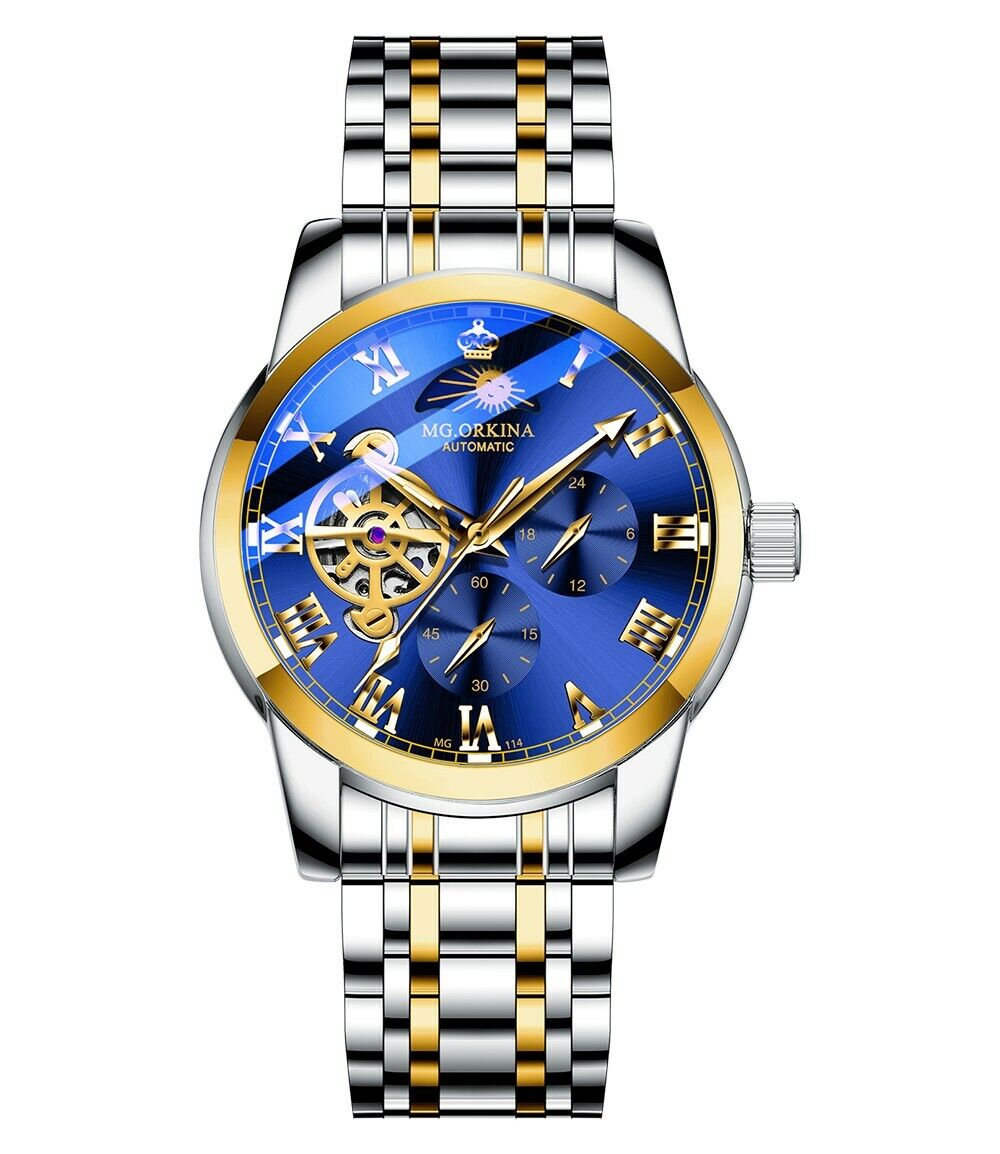Luxury Men's Mult-functional Moonohase Self-wind Mechanical Watch