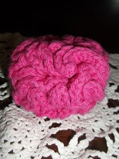 handmade bath pouf pink