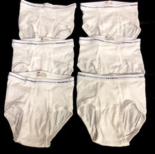 6 Pairs Vintage Fruit Of The Loom Boys Briefs Underwear White Size 12 Large