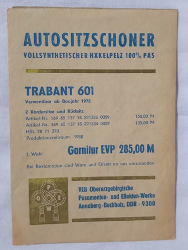 Bedienungsanleitung Trabant 601, 601S, 601S de luxe, 2. Auflage 1985 - Bild 6 von 8
