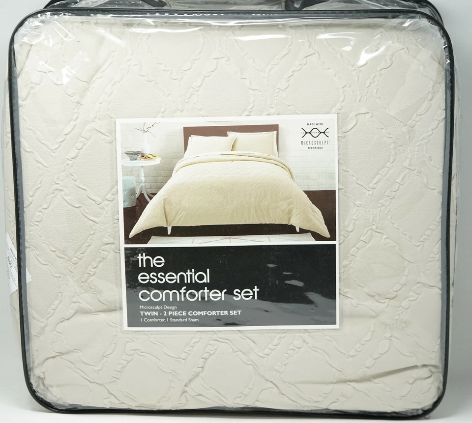 Essentials Dover The Essential Microsculpt 2 Piece Comforter Set - TWIN - Sand - Image 2 of 4