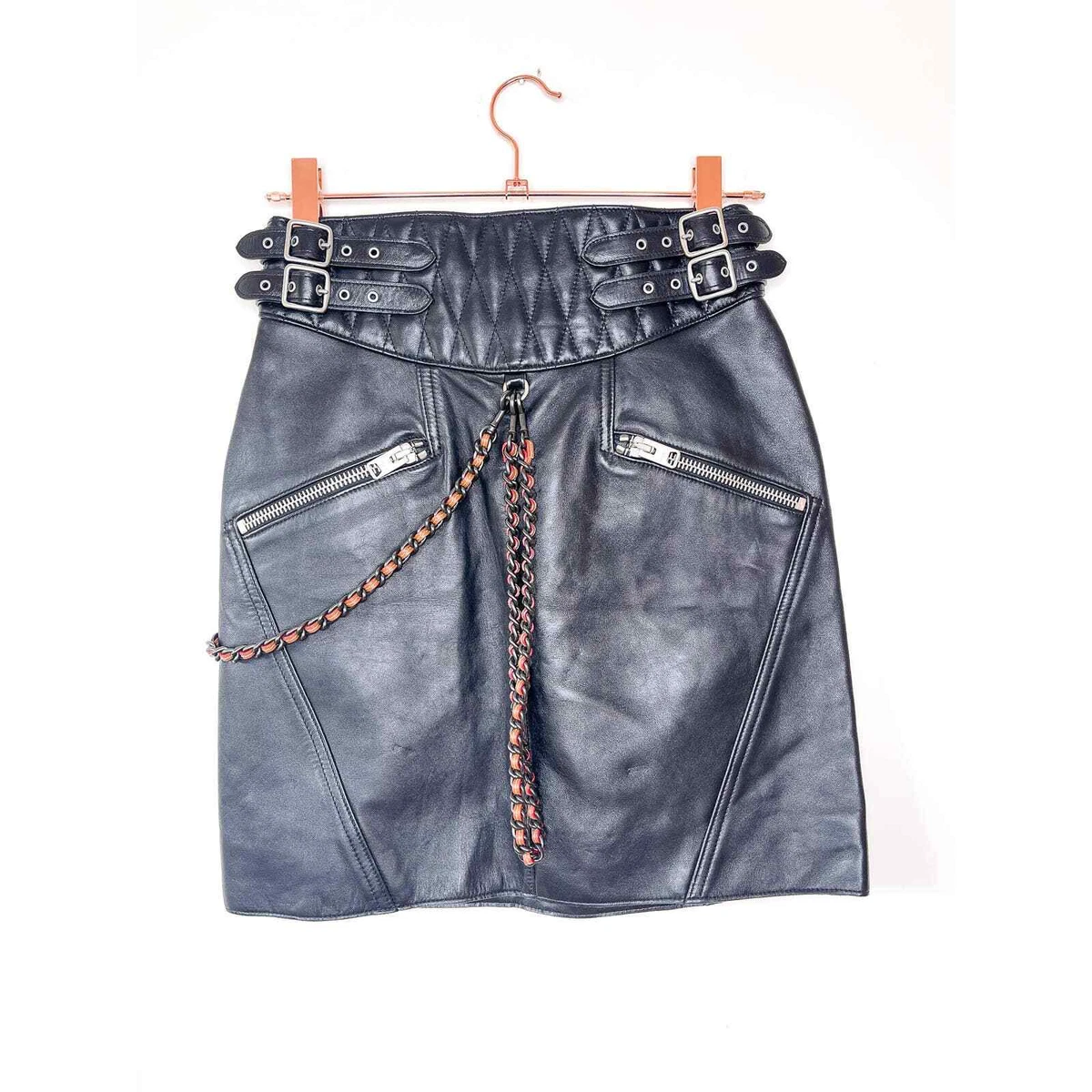 Coach leather mini clearance skirt