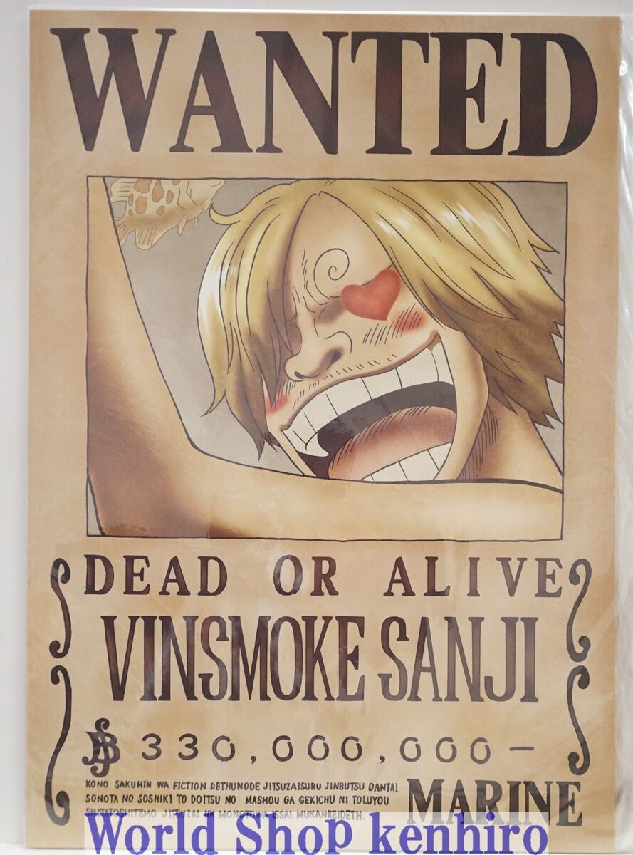 ONE PIECE WANTED POSTER SANJI & LATEST NEWS OFFICIAL ONE PIECE WANTED POSTER SANJI & LATEST NEWS OFFICIAL