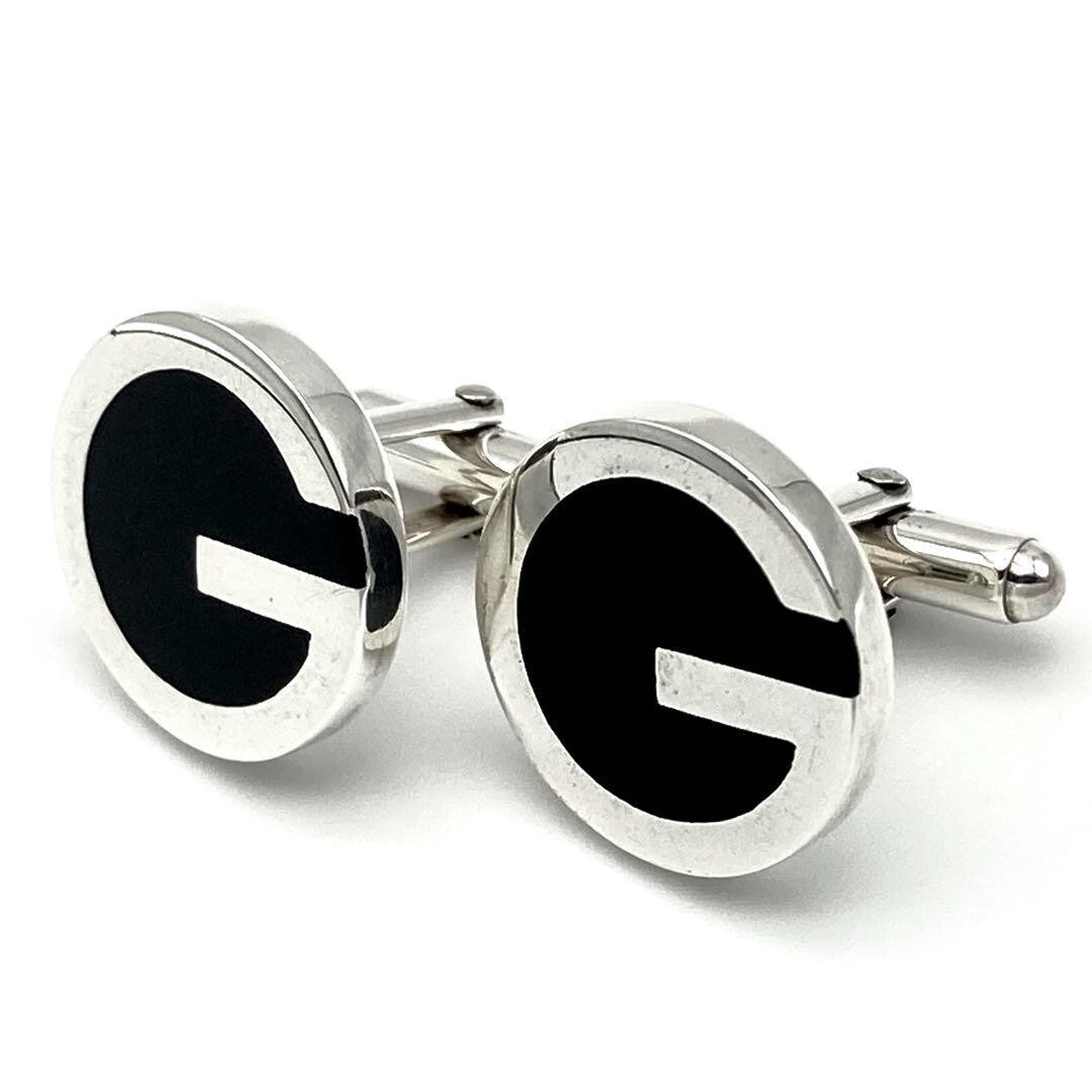 訳アリ【正規品】グッチ カフス カフリンクス Gロゴ SV925 Gucci G Logo Large Cufflinks Initial Icon Button Sterling
