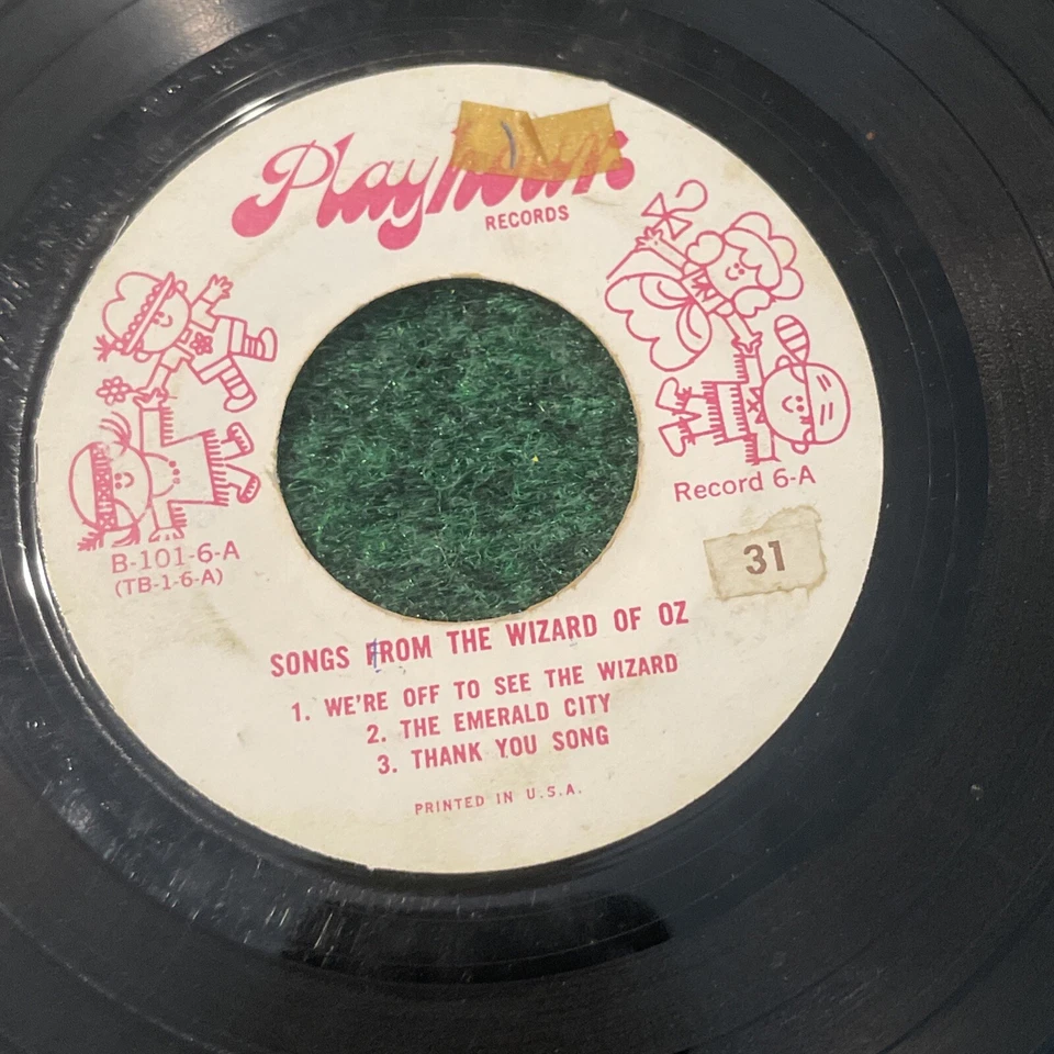 Vintage 45RPM Play Hour Record #6 Songs From The Wizard Of Oz Foto 2 de 4