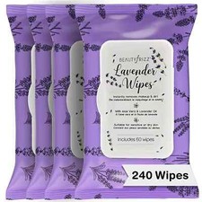BeautyFrizz 240 Pcs Lavender - Retinol Cleansing  Makeup Remover Facial Wipes