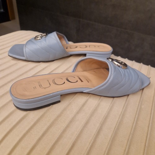 Gucci Damenschuhe Sandalen 37 Leder Blau Original , Top!!! - Bild 7 von 10
