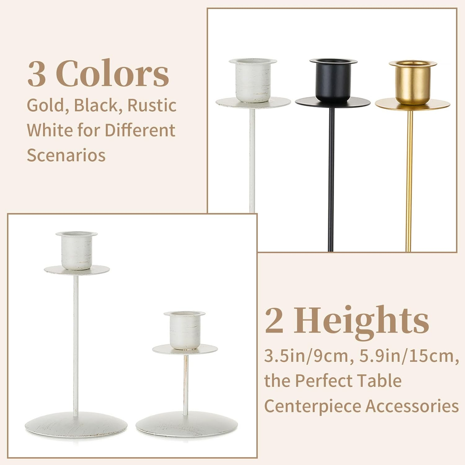 Candle Holders Table Centerpiece Ivory Taper Candles Holder for