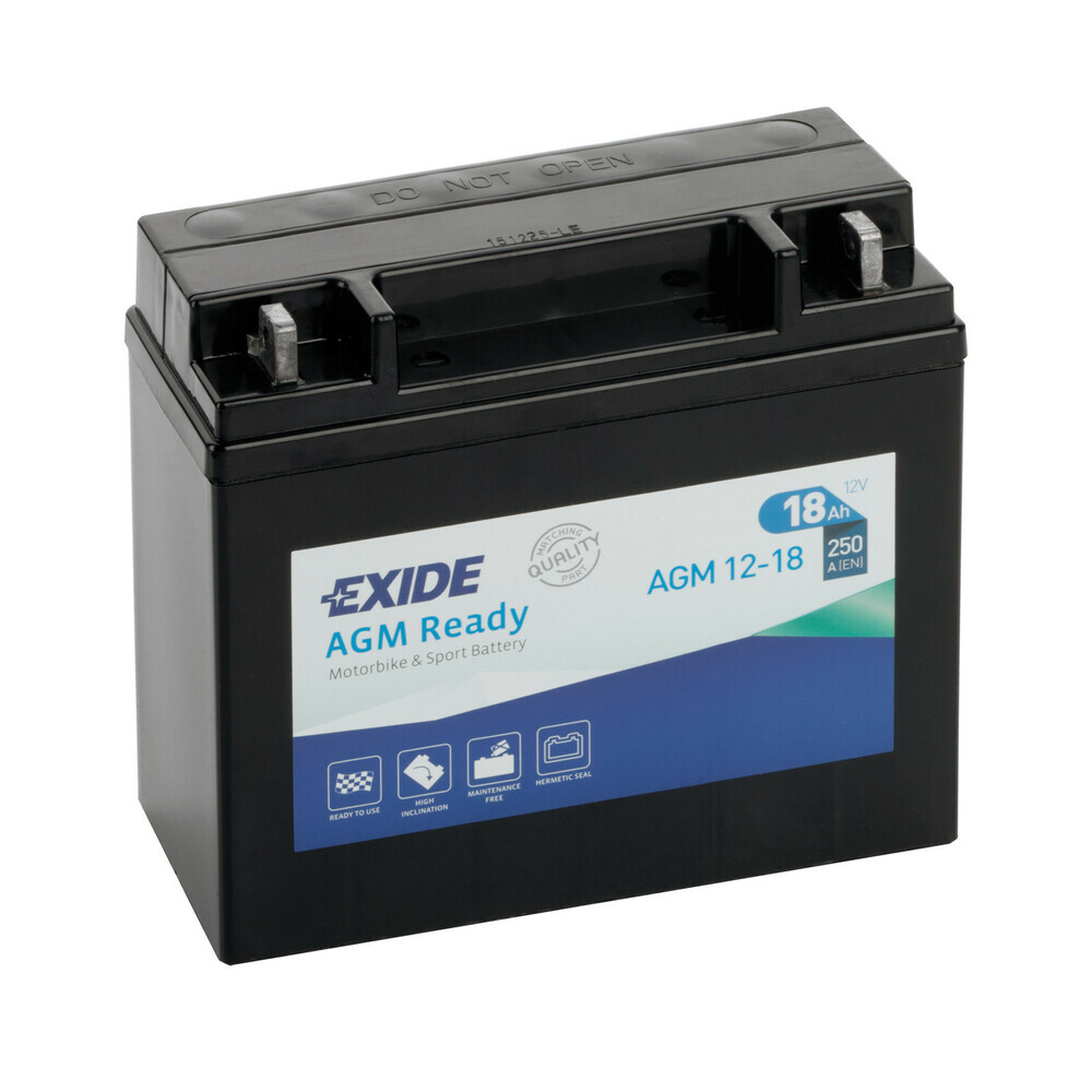 BATTERIA 18Ah 250A EXIDE MOTO AGM READY   EXAGM1218 - LAMPA