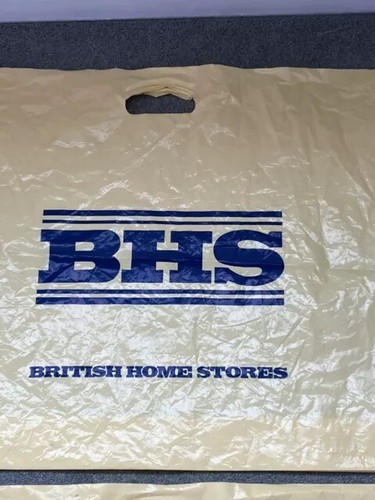 Vintage British Home Stores Large Yellow Carrier Bag x 2 - Measure 24” x 20” - Picture 4 of 5