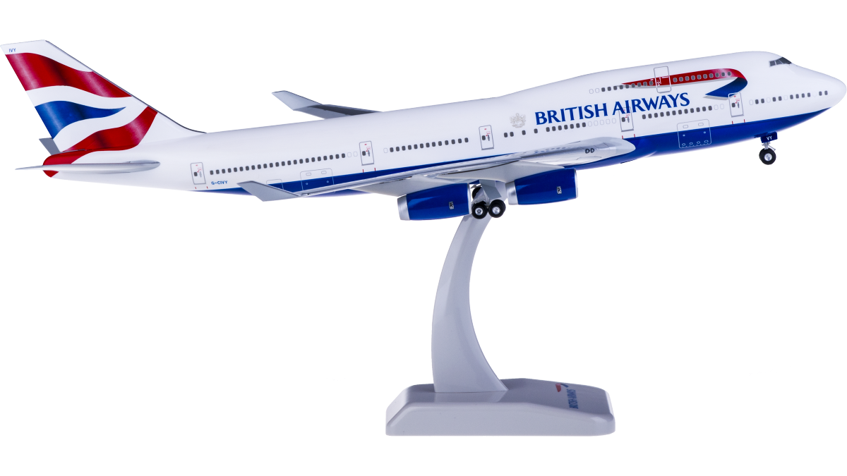1:200 35CM Hogan BRITISH AIRWAY BOEING 747-400 Passenger Plane ABS