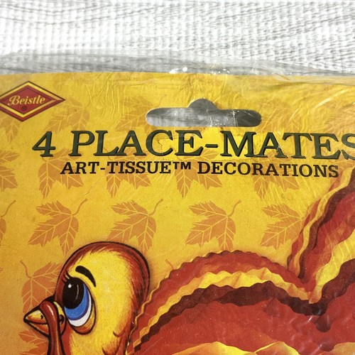 Thanksgiving Beistle Honeycomb Decorations Turkey Table Shelf Decor Vintage New - Picture 9 of 10
