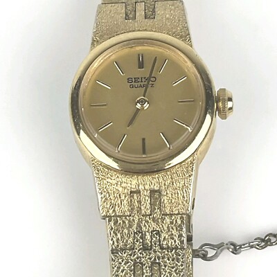 Seiko Women's Vintage Watch Gold Tone Safety Chain SPG 5420-0030