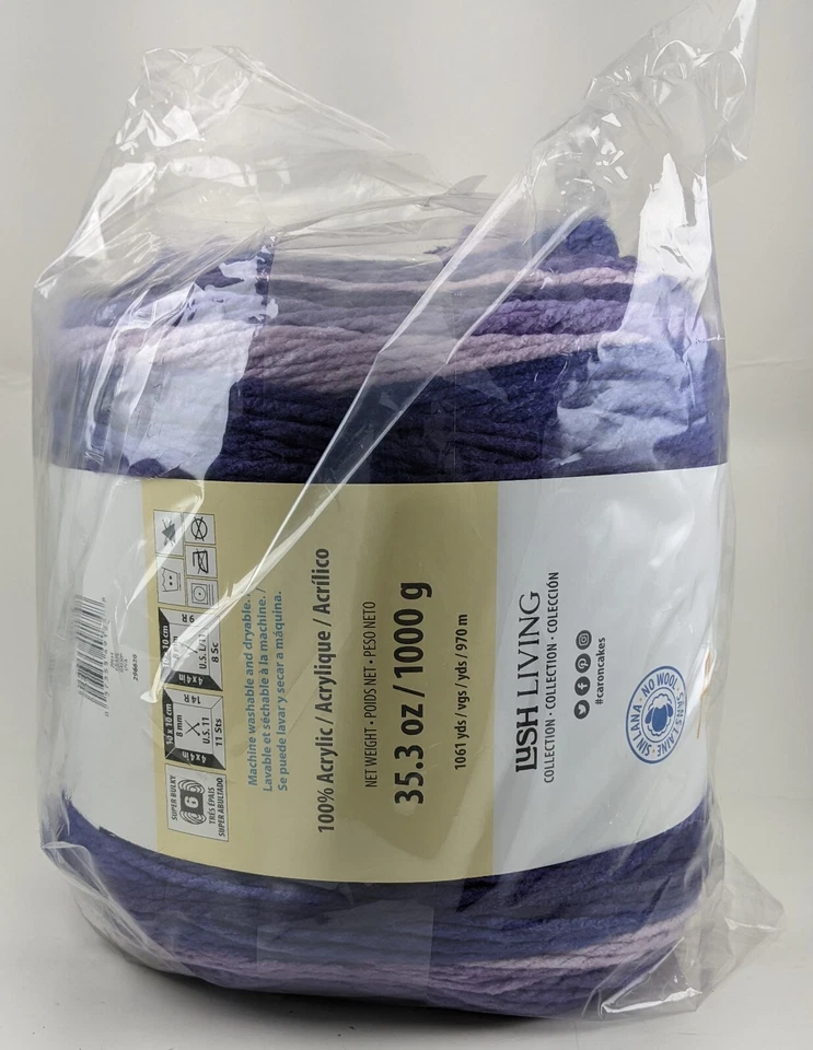 Yarnspirations Caron Anniversary Cakes Yarn Grape 35.3 oz 1061 yds 3183 Ft Bulk - Image 2 of 4