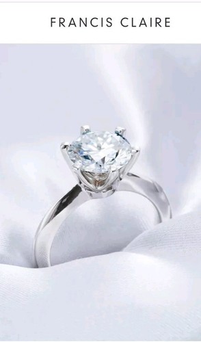 Nuevo Anillo Francis Claire DELPHINUS Moissanita 2.55 Ct Talla 7 DEF Color Piedras Preciosas - Imagen 4 de 7