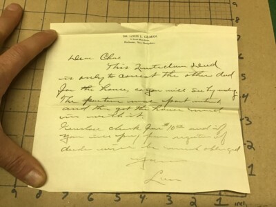 vintage PAPER -- letter - from DR LOUIS L GILMAN - rochester nh