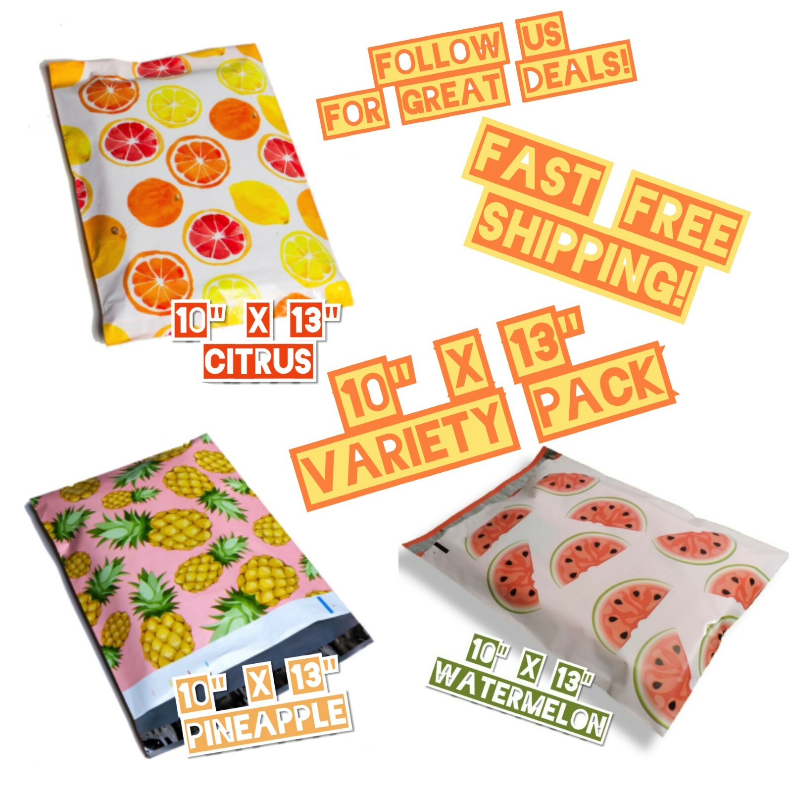 60 Mix 10x13 Poly Mailers Variety Pack (20 ea) eBay