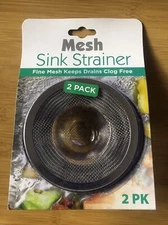 Mesh Sink Strainer, 2 Pack, Fine Mesh Keeps Drains Clog Free SET OF TWO!!