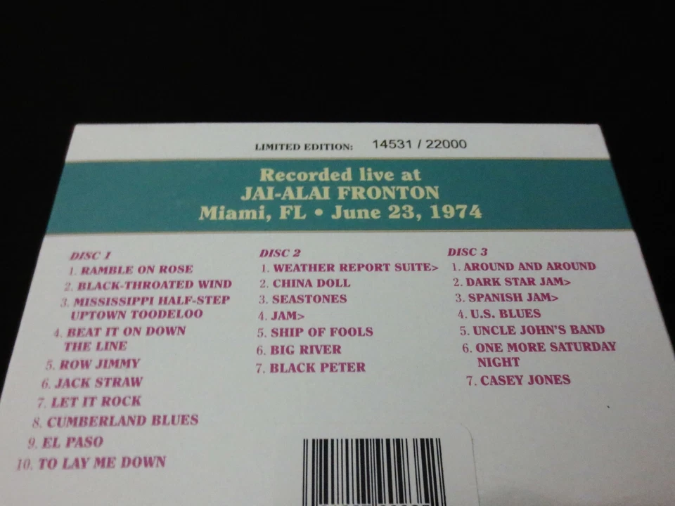 Grateful Dead Dave's Picks 34 Thirty Four Florida Miami Jai Alai 6/23/1974 3 CD - Image 4 of 4