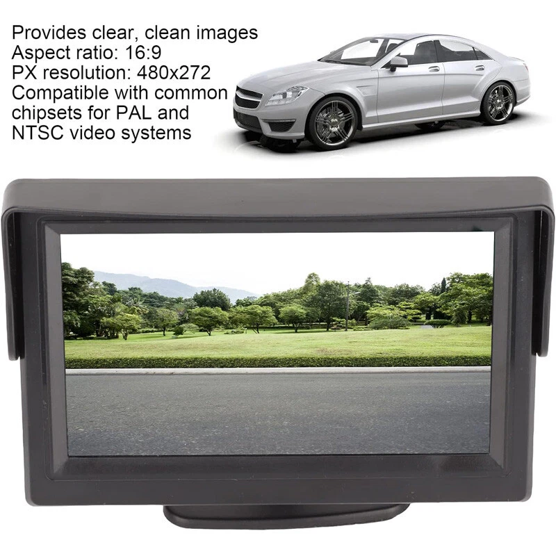 Car 4.3" Monitor AHD Rear View Reverse Backup Camera Kit w/ Cigarette Lighter - Image 4 of 4
