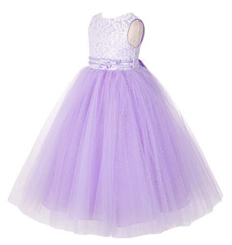 Lace Tulle tutu Flower Girl Dresses Pageant Dress Princess Gown Baptism Wedding - Picture 15 of 23