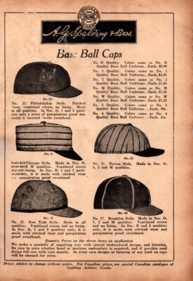 1922 Spalding Equipment Caps Hats Shoes Cleats Baseball Vintage Print Ad 1920s