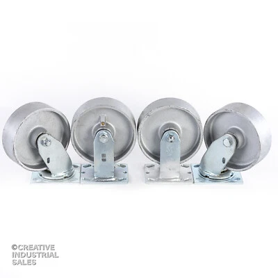 CREATIVE INDUSTRIAL SALES 6" x 2" Swivel Casters / Rigid Steel Wheel 1200lb ea Heavy Duty - Tool Box
