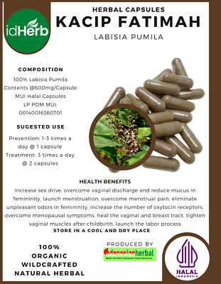 [idHerb] 100-800 Capsules Kacip Fatimah's betel cutter Labisia Pumila Organic