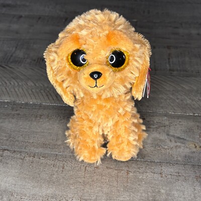 Ty Beanie Boos NOODLES Dog Golden Doodle Glitter Eyes Plush Stuffed Animal