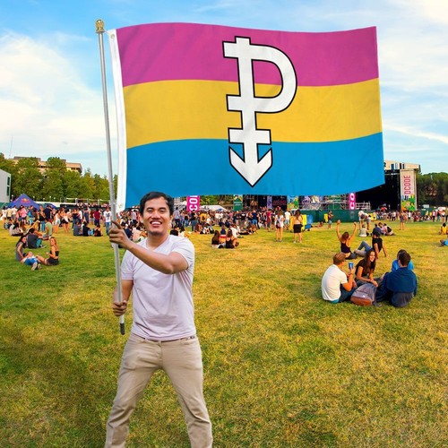 "PANSEXUAL SYMBOL" flag 3x5 ft polyester banner sign rainbow pride LGBTQ+ - Picture 3 of 7