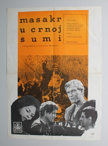 MASSACRE IN THE BLACK FOREST Yugoslav Poster 1967 War Beba Loncar RARE ExYU