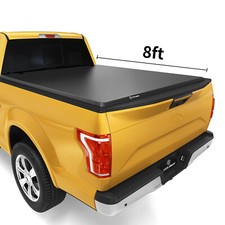 8 Ft Tonneau Cover Soft Roll Up For 17-25 Ford F-250 F250 F350 F-350 Super Duty