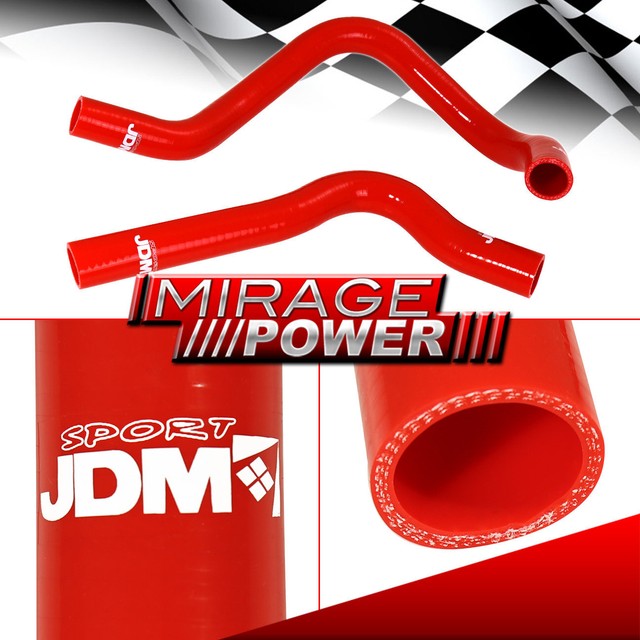 Red Nylon Silicone Radiator Coolant Hose Pipe Set for 19881991 Civic