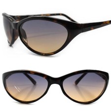 Old Stock Classic True Vintage 80s Womens Two Tone Lens Tortoise Oval Sunglasses