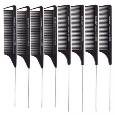 TONI&GUY 8 PC Stainless Steel Cutting Comb Professional Antistatic Parting Long