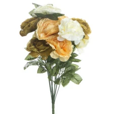 Factory Direct Craft Artificial Tea Green and Buttercup Open Rose Floral Bu