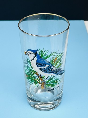 Set of 7 Vintage West Virginia Glass Company Song Bird Gold Rim Drinking Glasses - Picture 11 of 16