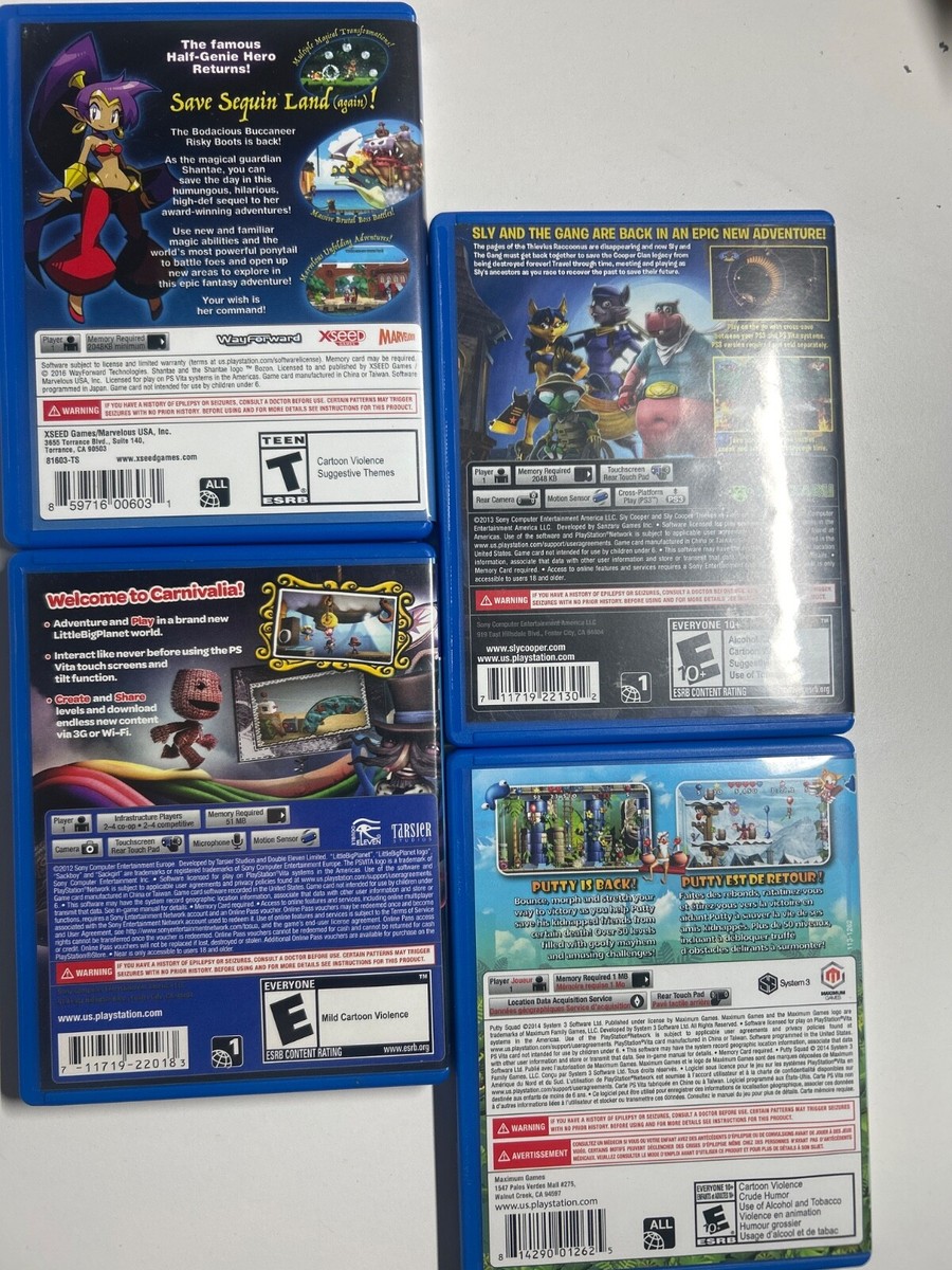 4 Cartoon Platformer Playstation PS Vita Games Lot -tested- Please