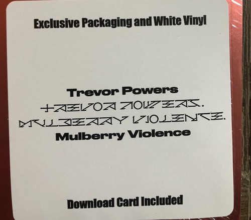 TREVOR POWERS MULBERRY VIOLENCE LP WHITE VINYL WITH EXCLUSIVE PACKAGING NEW - Foto 2 di 4
