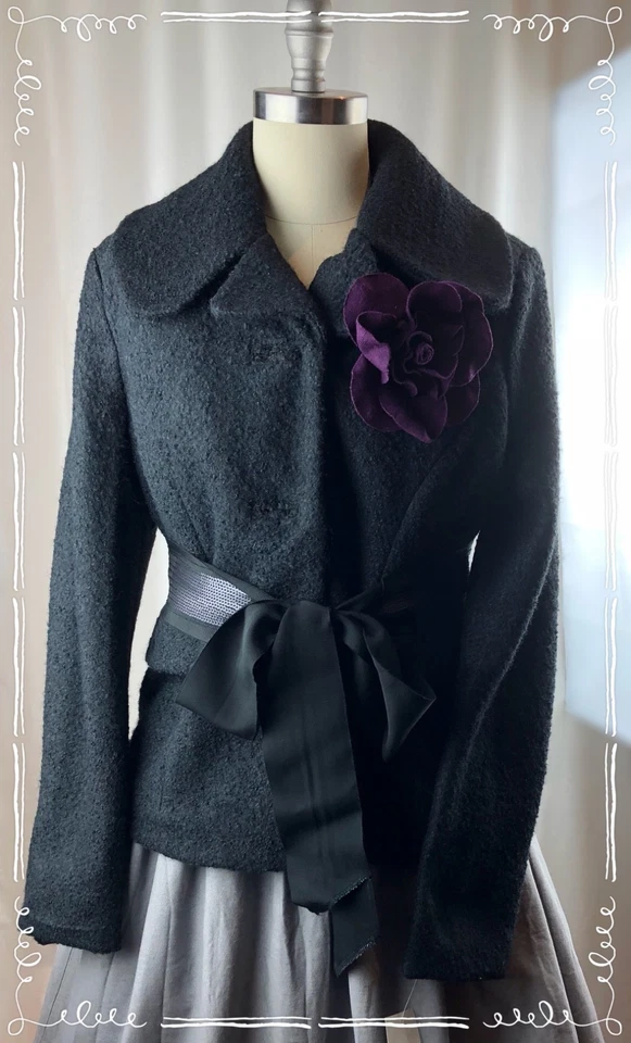 JOUJOU Jacqueline Kennedy style classic black jacket NWT  - Image 4 of 4