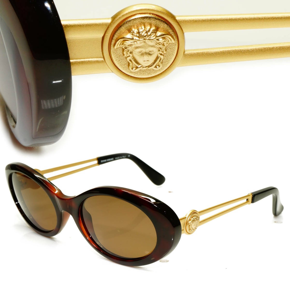 Gianni Versace 1996 Womens Vintage Gold Medusa Sunglasses MOD 342