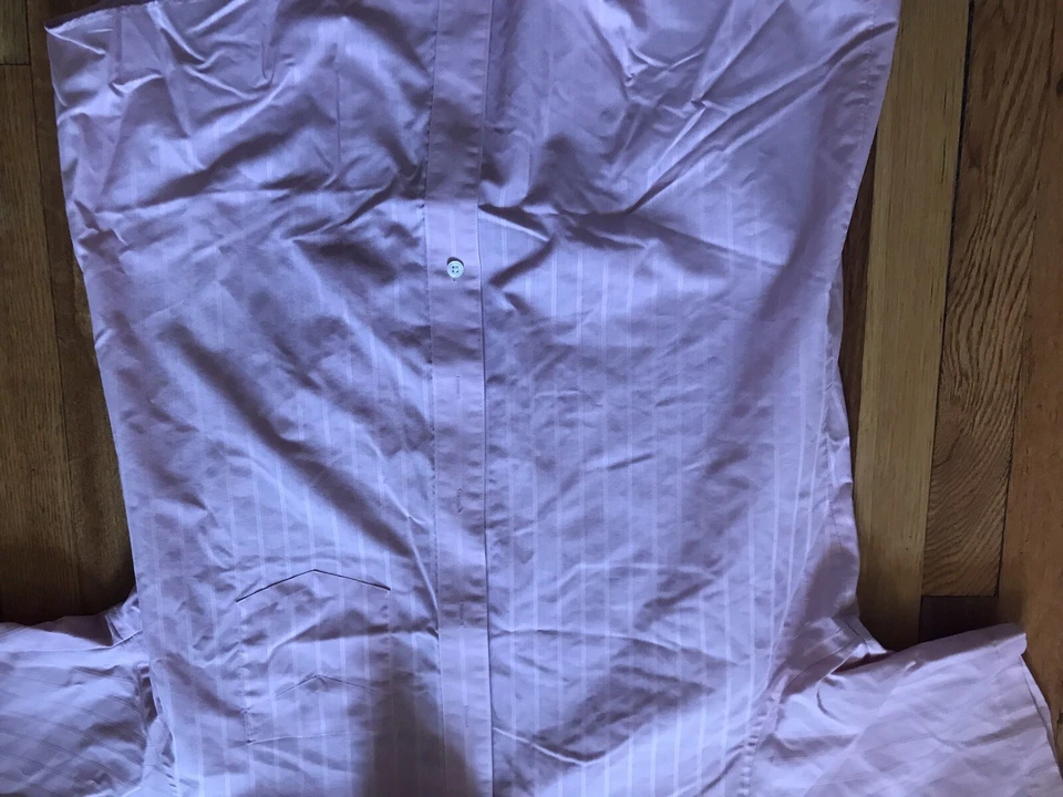 Camisa David Taylor Hombre Talla 16.5 Rosa Manga Corta Bolsillo Vintage Cuello Preppy Foto 3 de 4