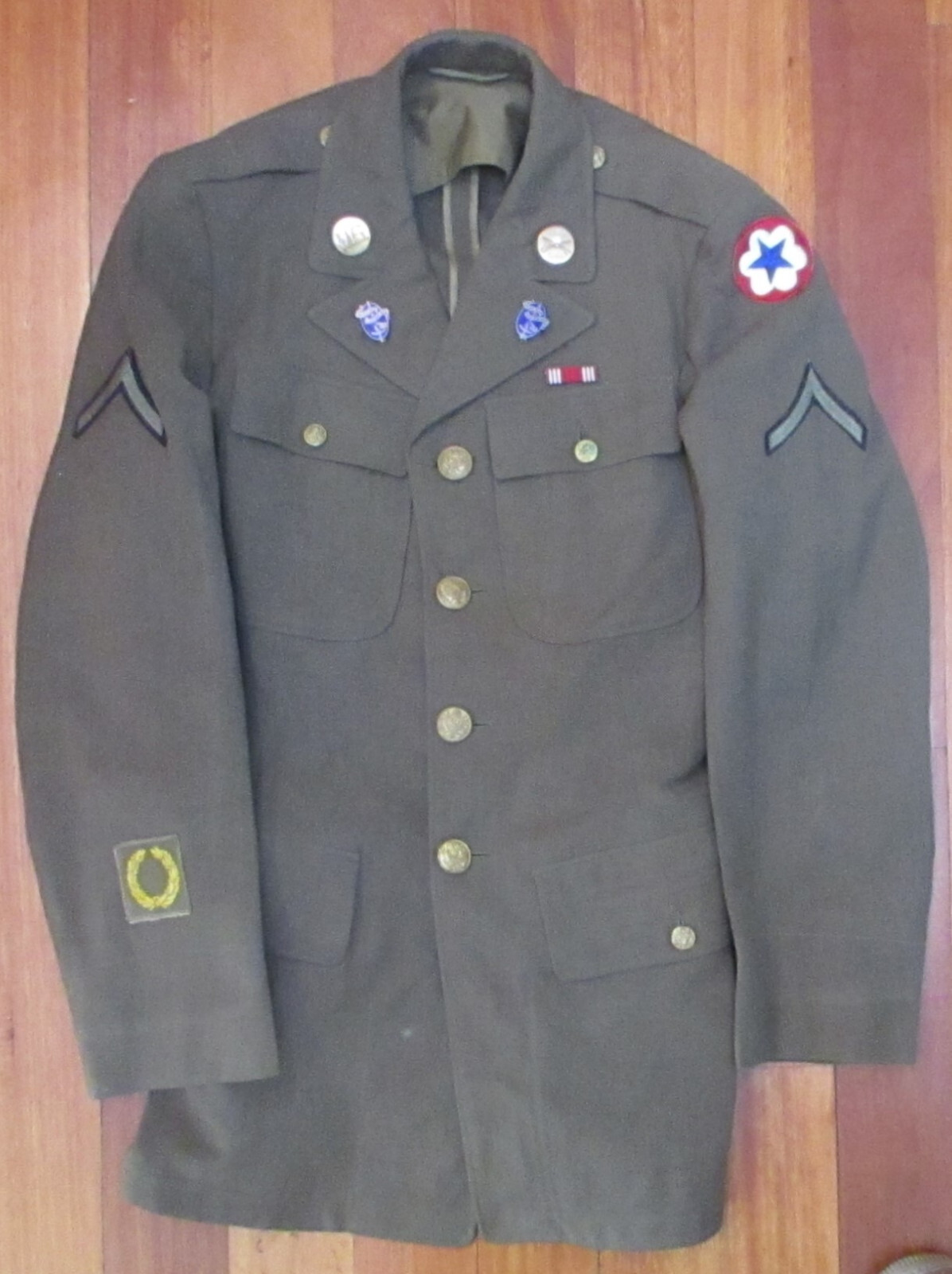 Original WW2 Vintage US ARMY SERVICE FORCE UNIFORM 1941 36R INFANTRY SCHOOL DUI