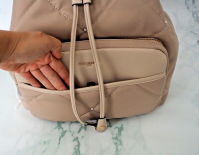 Karl Lagerfeld Quilted Nylon Quincy Backpack Karl Lagerfeld Beige Medium Backpack Quilted Nylon Quincy  main image 2
